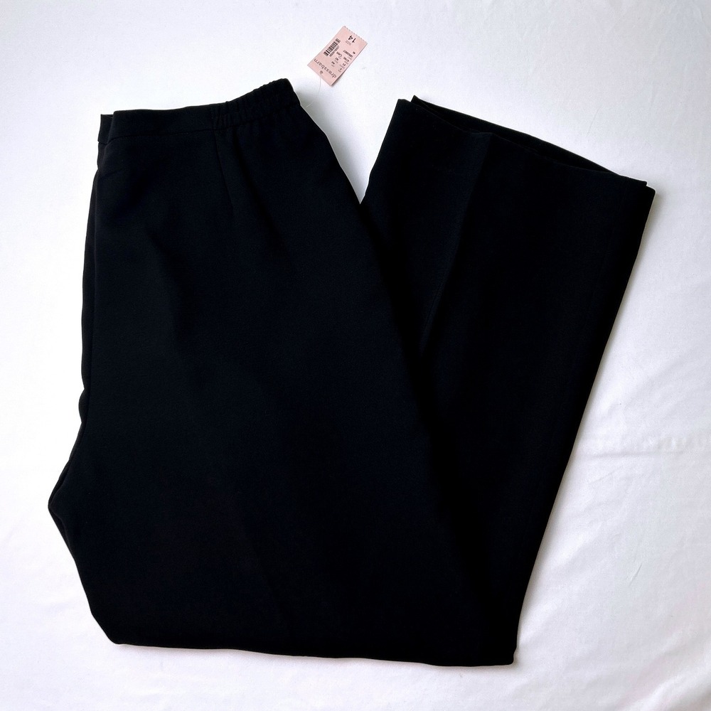 Jones Studio Womens High Rise Straight Leg Dress Pants Size 14 Black Office NEW